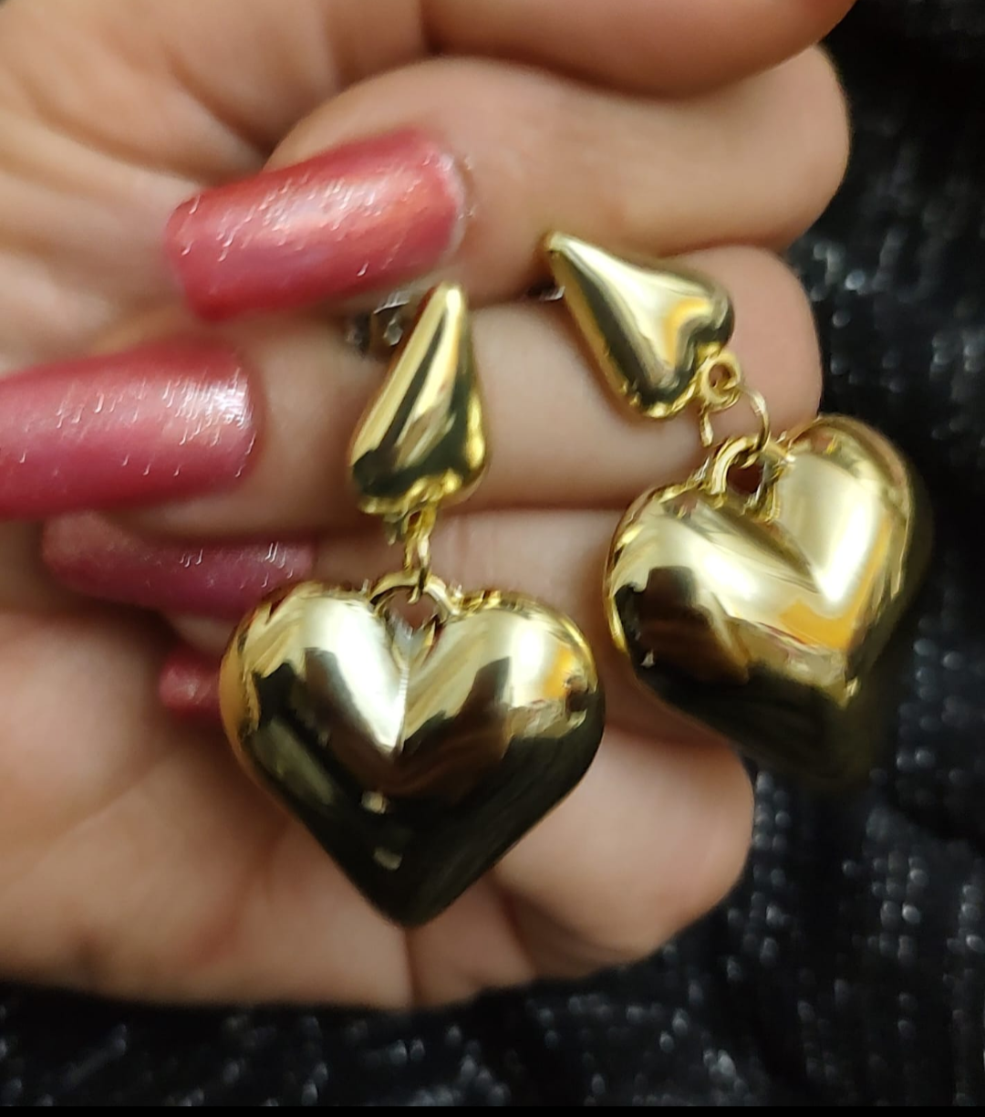 Orecchini acciaio Gold cuore