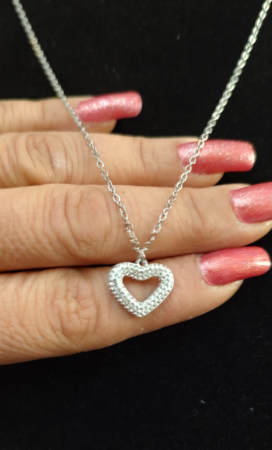 Catenina con cuore, acciaio