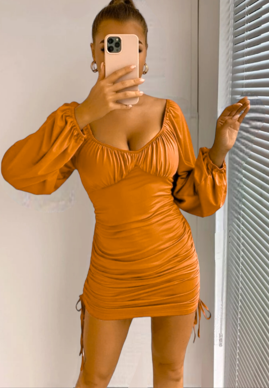 Vestitino elasticizzato camel
