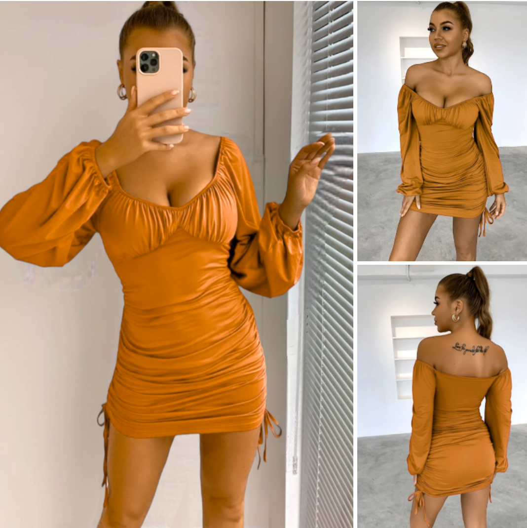 Vestitino elasticizzato camel