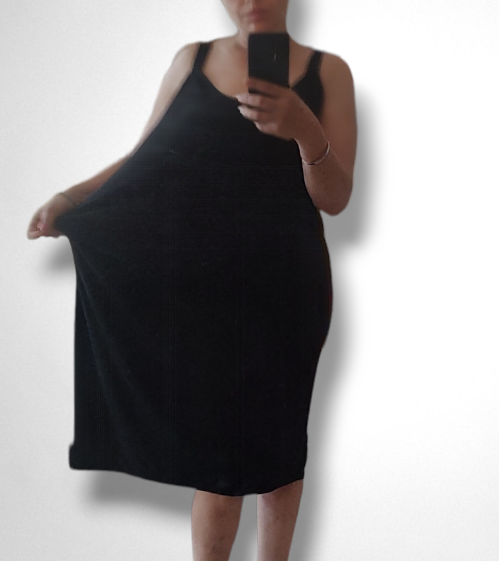 Vestito curvy con bretelle in viscosa