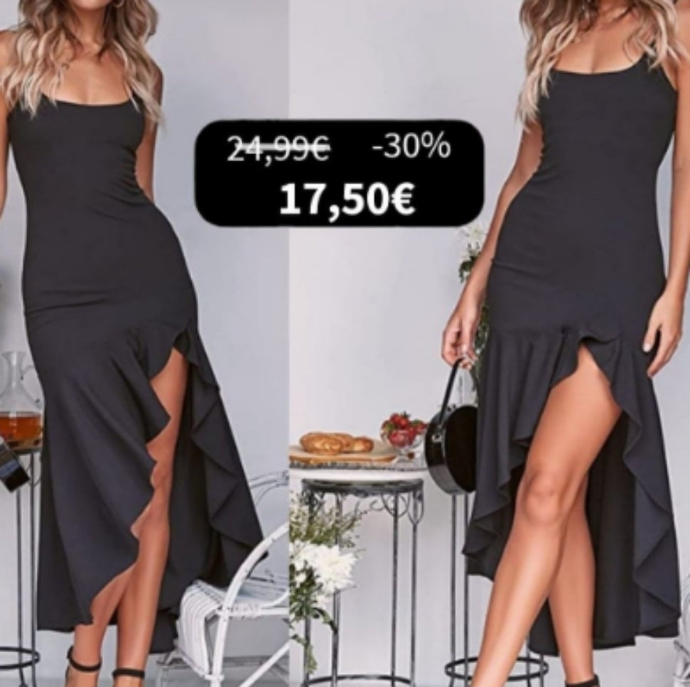 Vestito bretelline con spacco.Sconto -30%