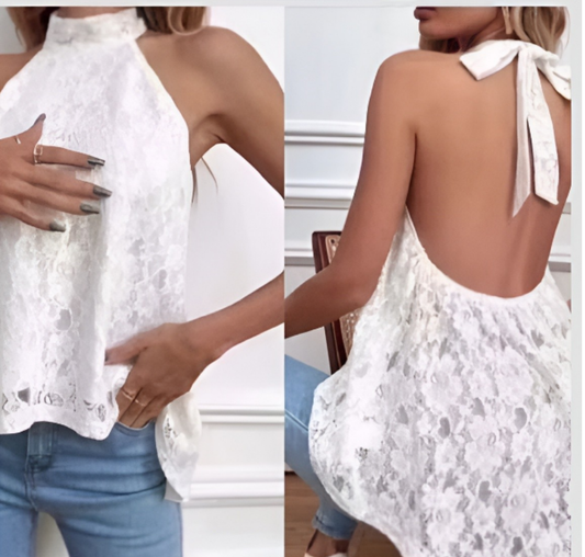 Top/canotta pizzo