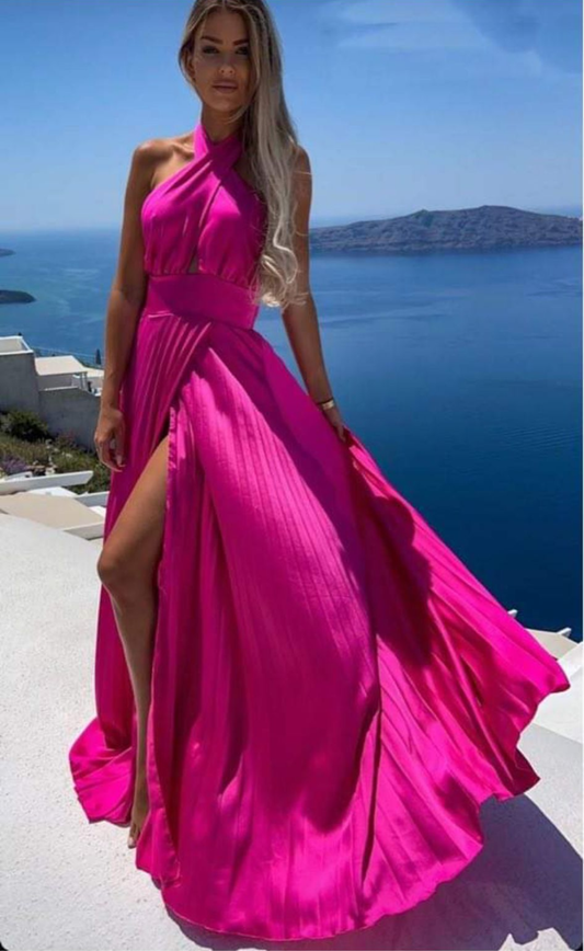 Vestito con gonna plissetata