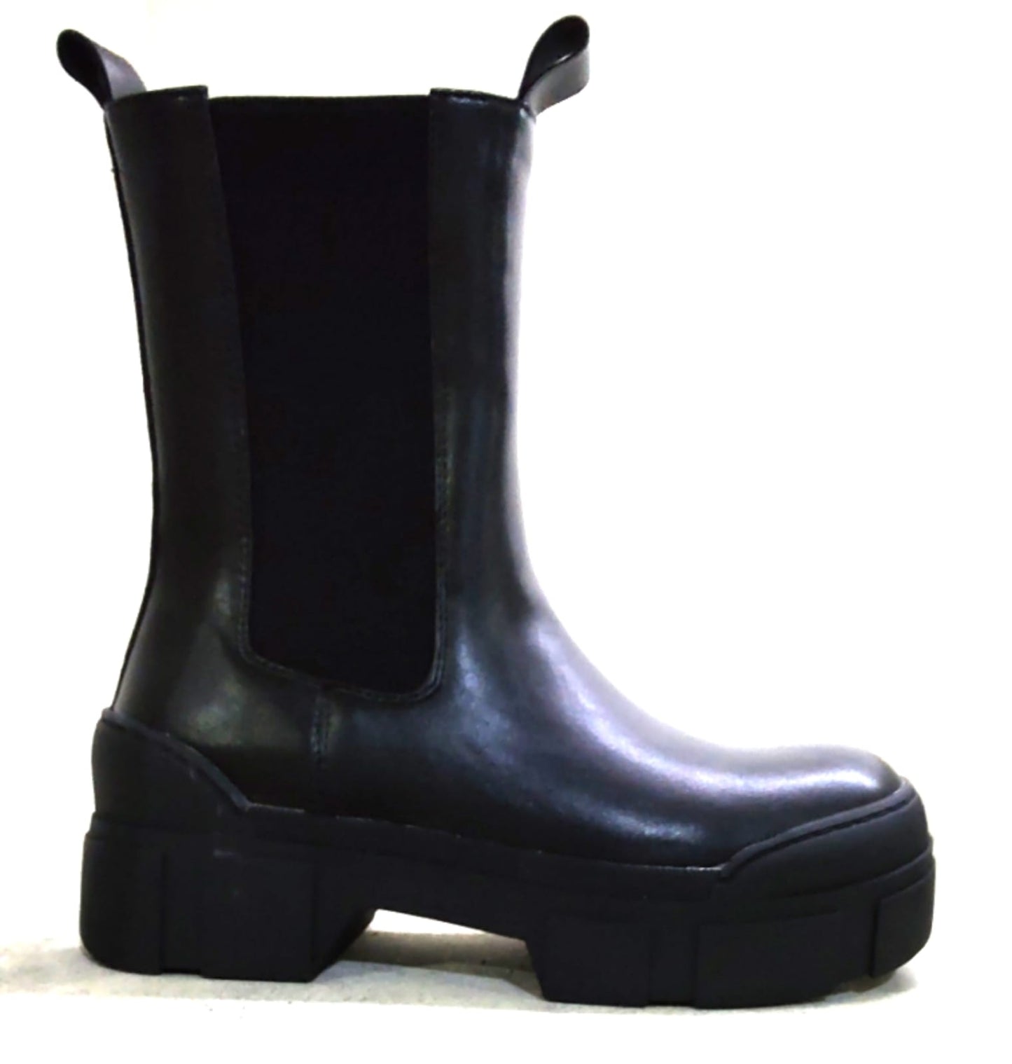 Stivale basso / stivaletto combact in ecopelle nero.